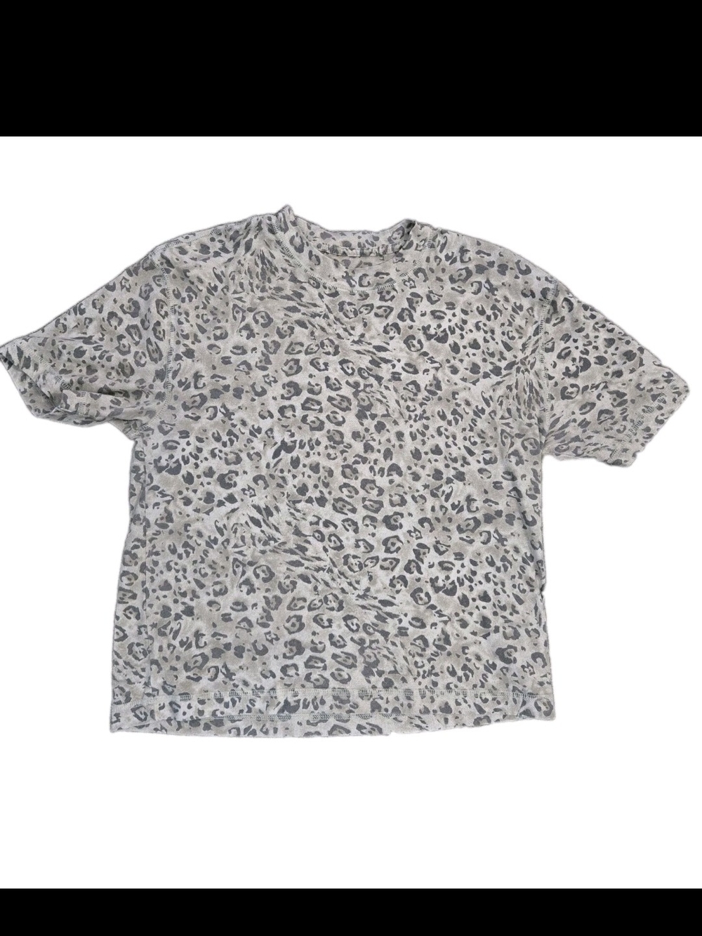 Hollister Leopard Heavyweight Boxy Crop Fit Tee S